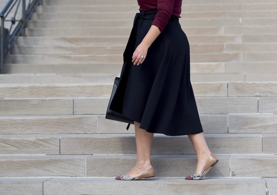 dress with flat shoes