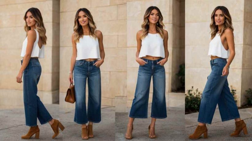 How to Style Wide Leg Cropped Jeans