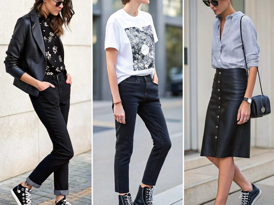 What do black sneakers go well with