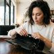 Luxury handbag interior tag inspection in Los Angeles