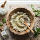 Homemade body scrub prepared with simple clean ingredients